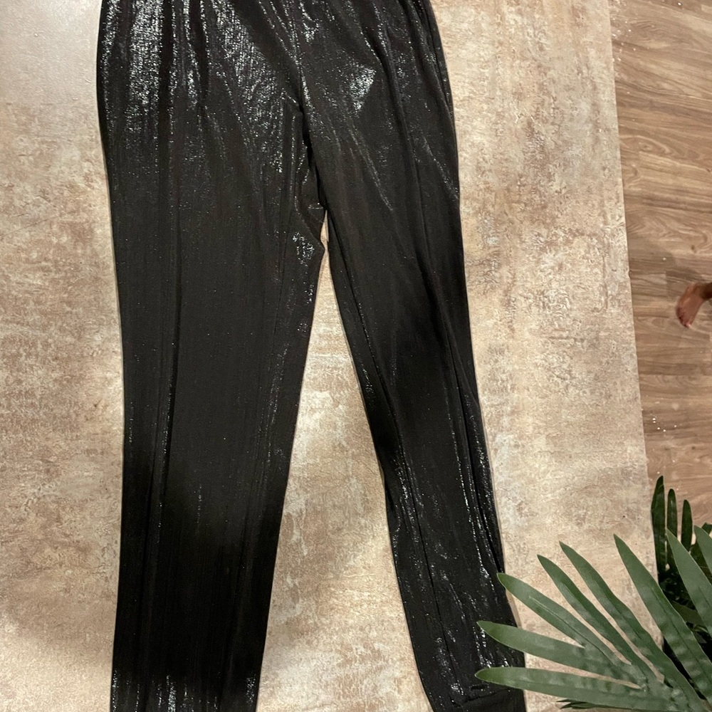 Shimmer pink and black joggers stretchy fashion